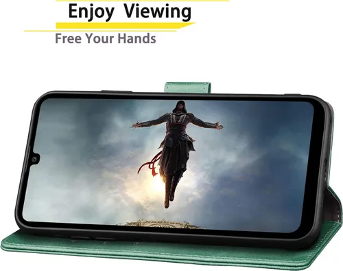 Miniatura 6 de SUANPOT Funda de piel tipo cartera para Samsung Galaxy A32 5G con bloqueo RFID, soporte para tarjetas de crédito, funda de teléfono con tapa