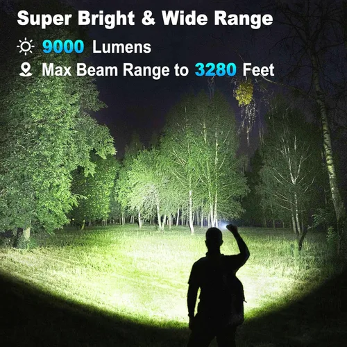 Miniatura 2 de KINGCAESAR 3 Pack Rechargeable Flashlights 90,000 High Lumen, Ultra Bright LED Flash Light for Home, High Powered Flashlights with 7 Light Modes