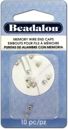 Miniatura 3 de Beadalon Tapas de alambre de memoria, 0.197 in / .197 in, redondas, color dorado, 10