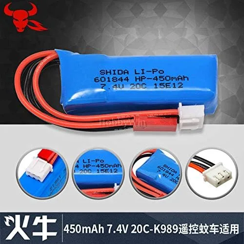 Miniatura 6 de 7.4V/2S 450mAh 20C LiPO batería JST Plug