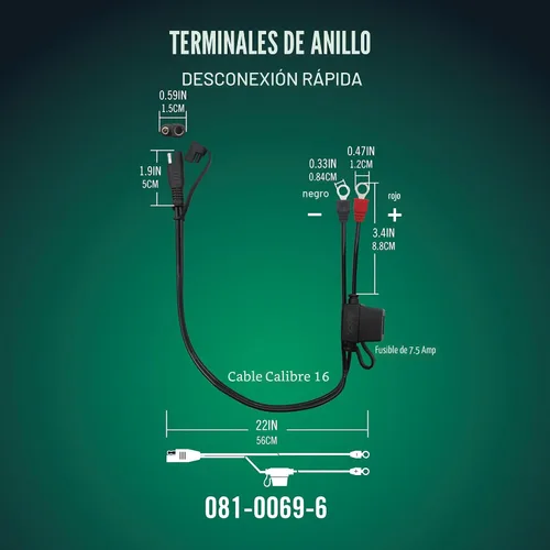 Miniatura 2 de Battery Tender - Arnés de terminal de anillo accesorio con cable - Adaptador de cable de 45,72 cm con desconexión rápida SAE - Fácil, rápido