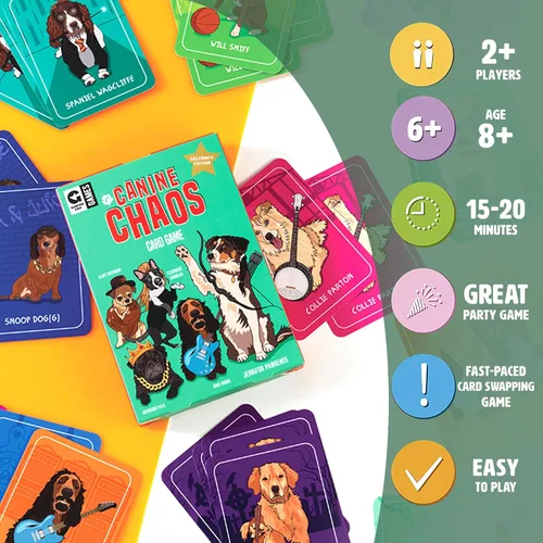 Miniatura 4 de Ginger Fox Canine Chaos Card Swapping Game - Reclama tu camino a la victoria coleccionando personajes de celebridades caninas locas