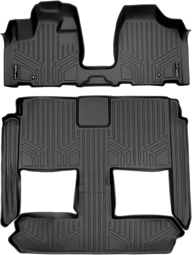 Miniatura 12 de SMARTLINER Tapete para maletero de carga detrás del asiento de la tercera fila compatible con Chrysler Town & Country 2008-2016 Negro