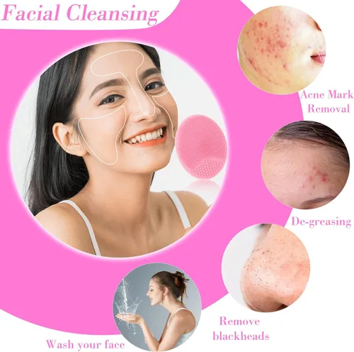 Miniatura 5 de Paquete de 20 cepillos de limpieza facial de silicona suave, cepillo de lavado facial para limpieza profunda, cepillo para masaje, exfoliante