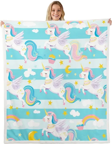 Miniatura 15 de Fairy Fleece Blanket,Romantic Pink Floral Botanical Bed Blankets for Adults Teens,Galaxy Starry 3D Moon Room Decor,Blue Pink Super Soft Flannel