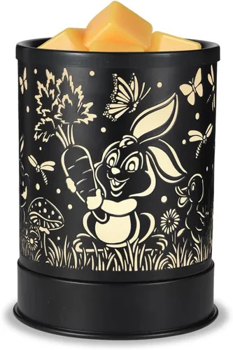 Miniatura 5 de Nawaza - Calentador de cera de metal 2 en 1, eléctrico, para velas aromáticas, derretido de cera y cubos de cera con luz LED, quemador de aceites