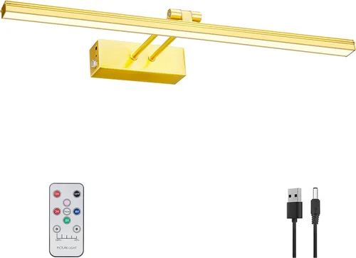 Miniatura 12 de Luz para Cuadros, Luces de Arte a Batería para Pared, Luz Inalámbrica con Control Remoto para Pinturas con Temporizador y Regulable, Iluminación