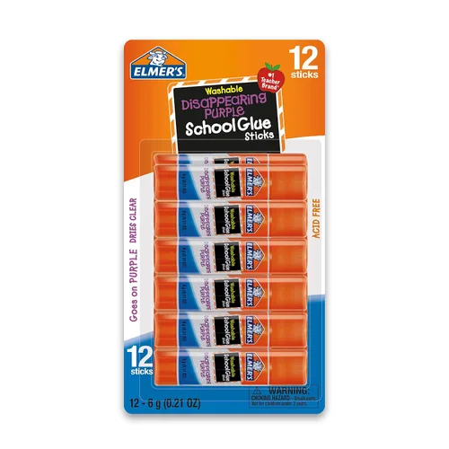 Miniatura 5 de Pacon Tablero de póster de gran valor, 22 x 28 pulgadas, blanco, 50 hojas y barras de pegamento escolar púrpura desaparecidas de ELMER's, lavable