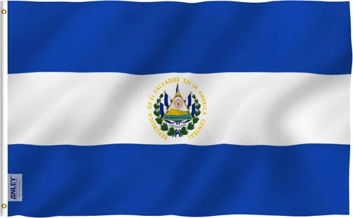 Anley Fly Breeze - Bandera de El Salvador de 3 x 5 pies, color vivo y a prueba de decoloración, cabecera de lona y doble costura, banderas Poliéster