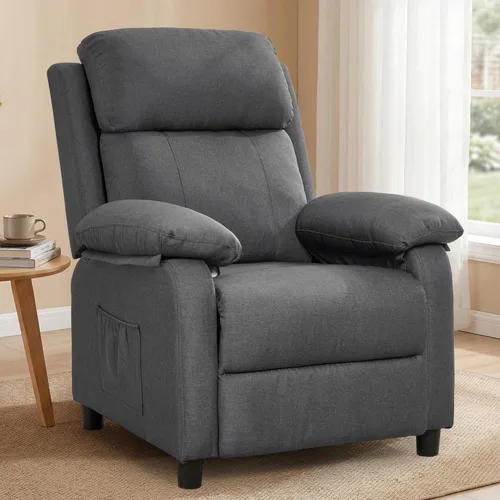 Miniatura 23 de Korser Silla reclinable, silla mecedora giratoria 360 grados para adultos, mecedora pequeña para espacios pequeños, tapizada de tela, reclinable