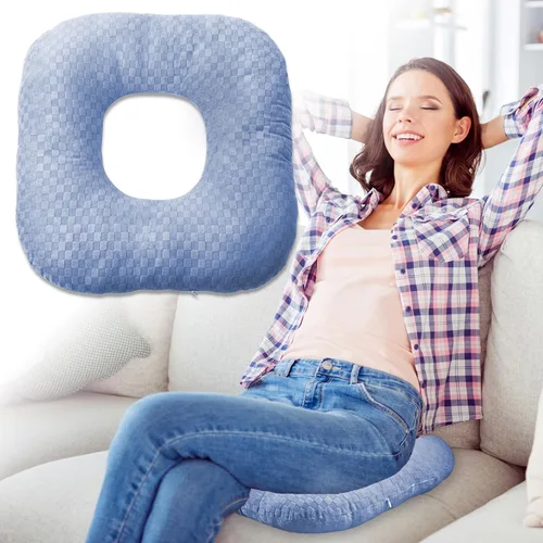 Miniatura 20 de Cojín de asiento con forma de dona rellena para dolor de coxis y coccix, hemorroides, úlceras de cama, embarazo, próstata, recuperación