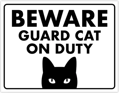 Miniatura 59 de Señal de Gato de 24 Horas de Vigilancia Felina de Premises Under 24 Hour - Cartel de gato divertido, metal, 8 x 12 pulgadas, letreros de gato