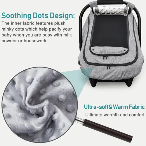 Miniatura 4 de YVMVDV - Funda impermeable para asiento de automóvil para bebé, funda de asiento de automóvil patentada para clima frío para bebés, cubierta