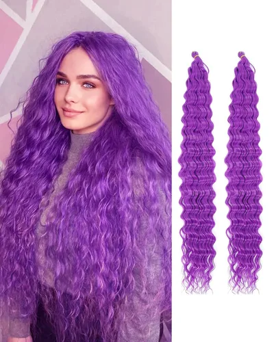 Miniatura 7 de Ginger - Cabello rizado de ganchillo de 30 pulgadas, 2 paquetes de cabello de ganchillo ondulado profundo con ganchillo, cabello largo ondulado
