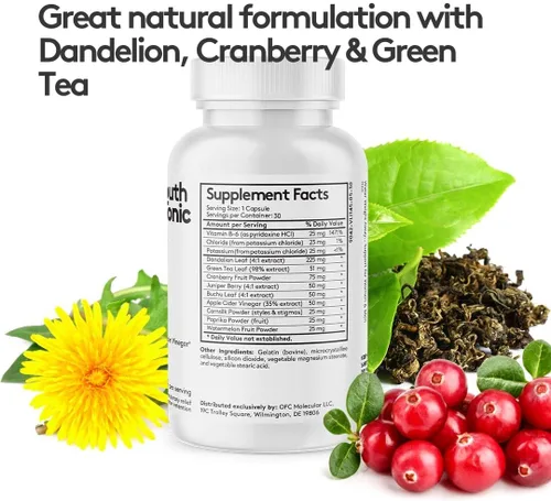 Miniatura 5 de Youth & Tonic Pastillas diarias de peso de agua y suplementos de apoyo para la presión arterial/diuréticos naturales para retención de agua