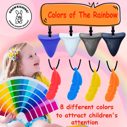 Miniatura 7 de Collares masticables sensoriales para niños, 8 juguetes masticables sensoriales para niños con autismo, niñas y niños, TDAH, niños pequeños, adultos