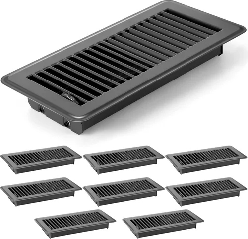 Miniatura 8 de 4 cubiertas de ventilación de piso de 10'', rejillas de piso de servicio pesado, cubiertas de ventilación de calor de metal con acabado a prueba