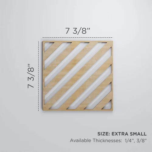Miniatura 2 de 7 3/8"W X 7 3/8"H Rothwell extra pequeños decorativos Rothwell paneles de pared de madera calado, roble rojo