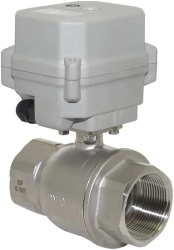NPT 1,5" válvula de bola motorizada AC24V/DC12-24V válvula de bola eléctrica CR2-02 con indicador y anulación manual | Stainless Steel 304 with