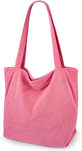 Miniatura 9 de Bolso de pana Iioscre para mujeres, bolsos hobo con cierre de cremallera, bolsos de hombro casuales de gran capacidad con bolsillos interiores
