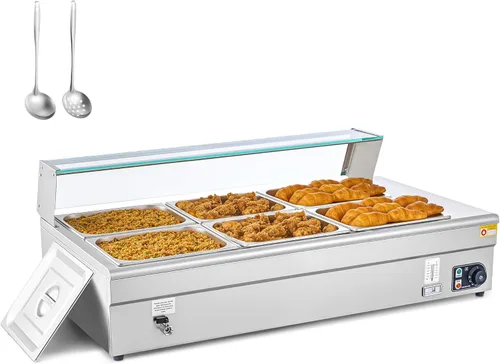 Miniatura 20 de WILPREP Calentador de alimentos comercial, calentador eléctrico de 1500 W para mostrador con control de temperatura ajustable de 86-185 °F