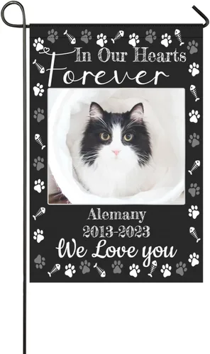 Miniatura 8 de Bandera Conmemorativa Personalizada - Banderas Conmemorativas de Jardín para Mascotas Perros en Memoria Amorosa con Foto Nombre Fecha para Bandera