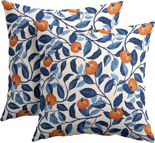 Miniatura 14 de Kawani Fundas de almohada de conejo de Pascua de 16x16 pulgadas, juego de 2 fundas de almohada decorativas de conejo negro floral de Pascua
