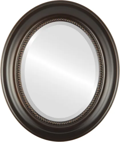 Miniatura 22 de OVALCREST Espejo de pared ovalado biselado para decoración del hogar, estilo patrimonial, espray plateado, dimensiones exteriores de 25 x 29 pulgadas