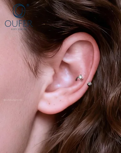 Miniatura 4 de OUFER Anillos de labio de herradura 16G para mujeres y hombres, acero quirúrgico 316L, 8/0.394 in, joyería de piercing de labio, rosca interna