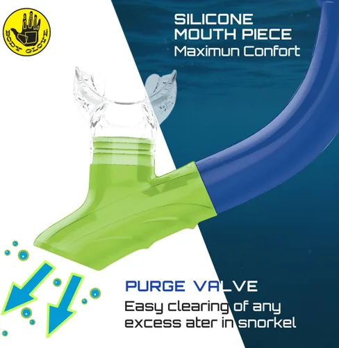 Miniatura 4 de Body Glove Aquatic - Grape Youth - Combo de máscara y esnórquel - Snorkel, buceo y natación - Vidrio templado para adultos-tubo flexible