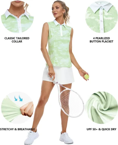 Miniatura 2 de Hiverlay Women Golf Shirts Polo Shirts for Women UPF 50+ Lightweight Quick-Dry Collared Tennis Daily Shirts Work Tops