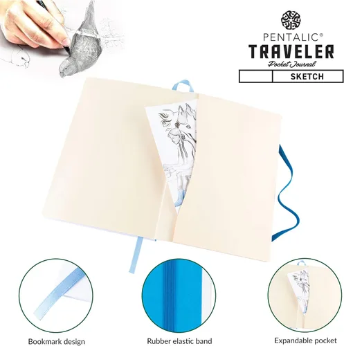 Miniatura 4 de Cuaderno de bocetos Travelers Dot Grid Pentalic Art, libre de ácidos