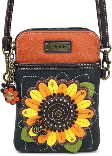 Miniatura 2 de CHALA Bolso cruzado para teléfono celular, piel sintética, lona multicolor con correa ajustable
