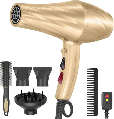 Miniatura 11 de Secador de Pelo, Secador Iónico Profesional con Difusor para Cabello Rizado, 2400W Potente Secador de Pelo de Secado Rápido para Mujeres y Hombres