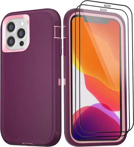 Miniatura 8 de Funda para iPhone 11 con 2 protectores de pantalla, protección contra caídas, cuerpo completo, resistente de servicio pesado, de grado militar, a