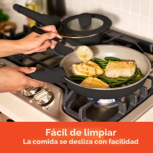 Miniatura 6 de BELLA - Juego de 8 piezas de ollas y sartenes con mangos extraíbles, cocina Fits-anywhere™ con recubrimiento antiadherente EverGood™ de cerámica