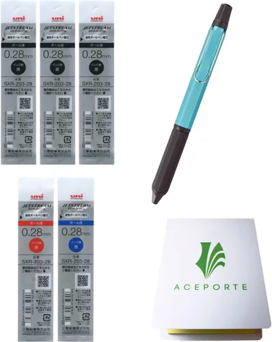 Miniatura 11 de ACEPORTE Uni Jetstream EDGE3 - Bolígrafo a base de aceite de 0.011 in, cuerpo blanco y rojo + repuestos negro/rojo/azul, juego de notas adhesivas