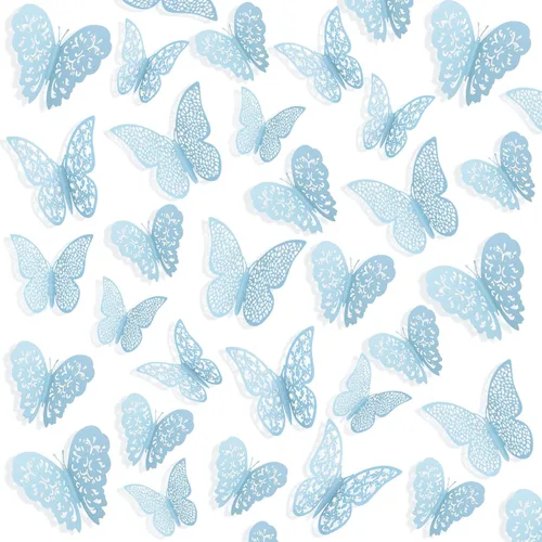 Miniatura 14 de 72 calcomanías 3D de mariposa para pared, decoración de pared, 3 tamaños, para habitación, hogar, guardería, aula, oficina, dormitorio, baño, sala
