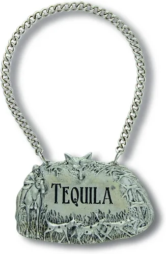 Miniatura 2 de Vagabond House Etiqueta para decantador de escena de caza de peltre/etiqueta para botella de licor, detalle de calidad hecho a mano grabado de 2.5