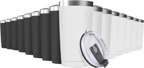 Miniatura 13 de Vaso de viaje de 20 oz, aislado al vacío, con tapa, de acero inoxidable, doble pared; taza térmica de café para el hogar, la oficina, al aire libre