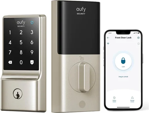 Miniatura 8 de eufy Security Smart Lock C210, Cerradura de Puerta de Entrada sin Llave, Cerradura de Seguridad WiFi Integrada, Cerradura de Puerta Inteligente, No