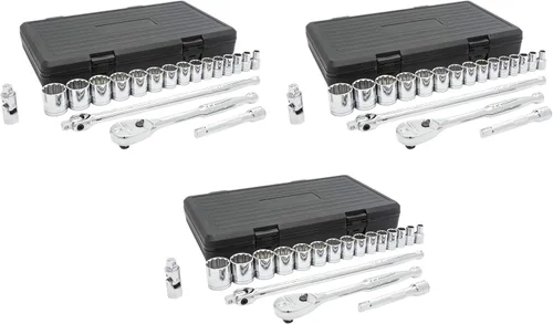 Miniatura 3 de GEARWRENCH 19 Pc. 1/2" Drive 12 Pt. Juego de herramientas mecánicas estándar, SAE - 80792