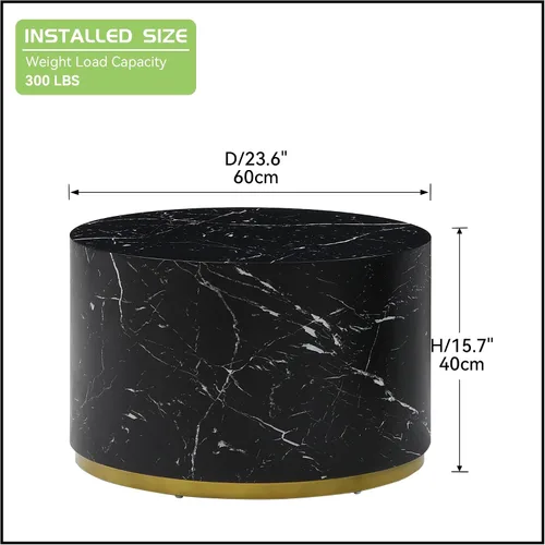 Miniatura 2 de KEVINSPACE Mesa auxiliar redonda pequeña para sala de estar, mesa auxiliar circular de madera, mesita de noche para apartamento, dormitorio, Ø 23.4