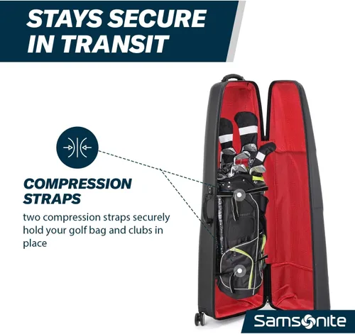 Miniatura 7 de Samsonite Tour Deluxe - Funda rígida para golf, bolsa de viaje de golf, carcasa ABS ligera y duradera, ruedas multidireccionales de 360 grados Negro