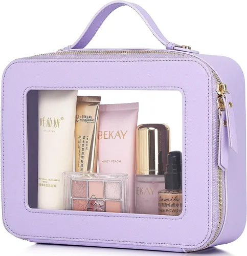 Miniatura 37 de Pinkmik Pequeña bolsa de maquillaje, mini estuche transparente para maquillaje y neceser con cremallera, organizador de bolsos para mujer