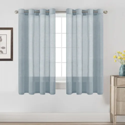 Miniatura 12 de H.VERSAILTEX Cortinas de 96 pulgadas de largo, cortinas de lino/cortinas transparentes de mezcla de lino natural/paneles/cortinas para sala