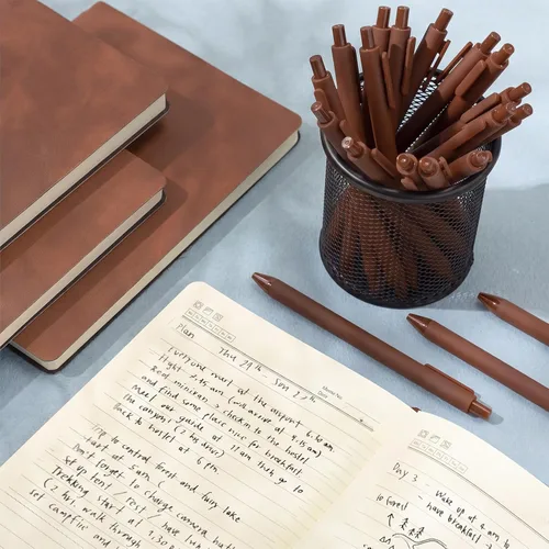 Miniatura 6 de Jetec Paquete de 30 cuadernos con 30 bolígrafos, bloc de notas de cuero de tapa blanda A5 a granel con bolígrafo para escuela, negocios, trabajo