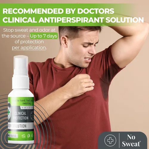 Miniatura 2 de NO SWEAT Spray antitranspirante de máxima resistencia, desodorante fuerte para tratamiento de sudoración excesiva y hiperhidrosis, dura hasta 7 días
