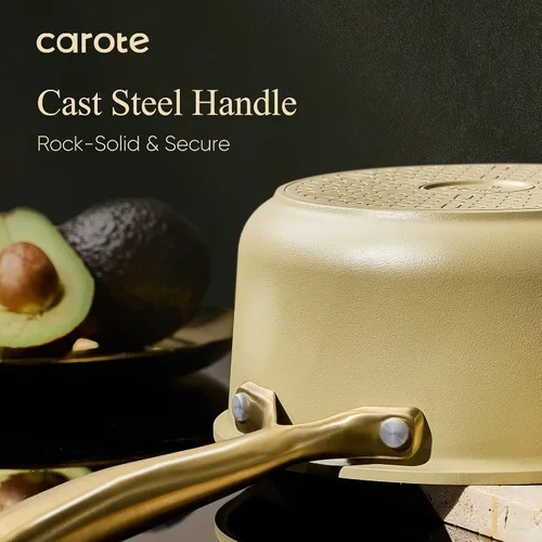 Miniatura 4 de CAROTE - Juego de 19 piezas de ollas y sartenes, juego de utensilios de cocina de inducción antiadherentes con mango de acero fundido duradero