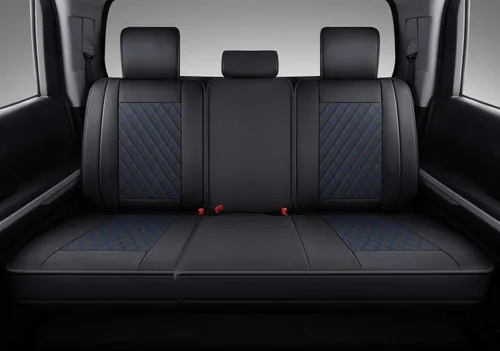 Miniatura 13 de Coverado Tundra - Juego completo de fundas de asiento de automóvil de cuero para camiones, fundas de asiento de automóvil, protector de ajuste Rojo